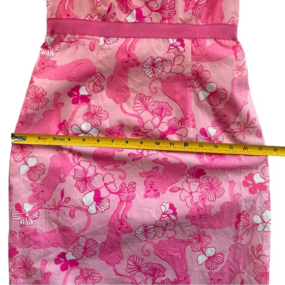 Lilly Pulitzer Vintage White Label Grrranium Panther Lion Cat Pink Dress Sz 0 XS - Picture 6 of 9